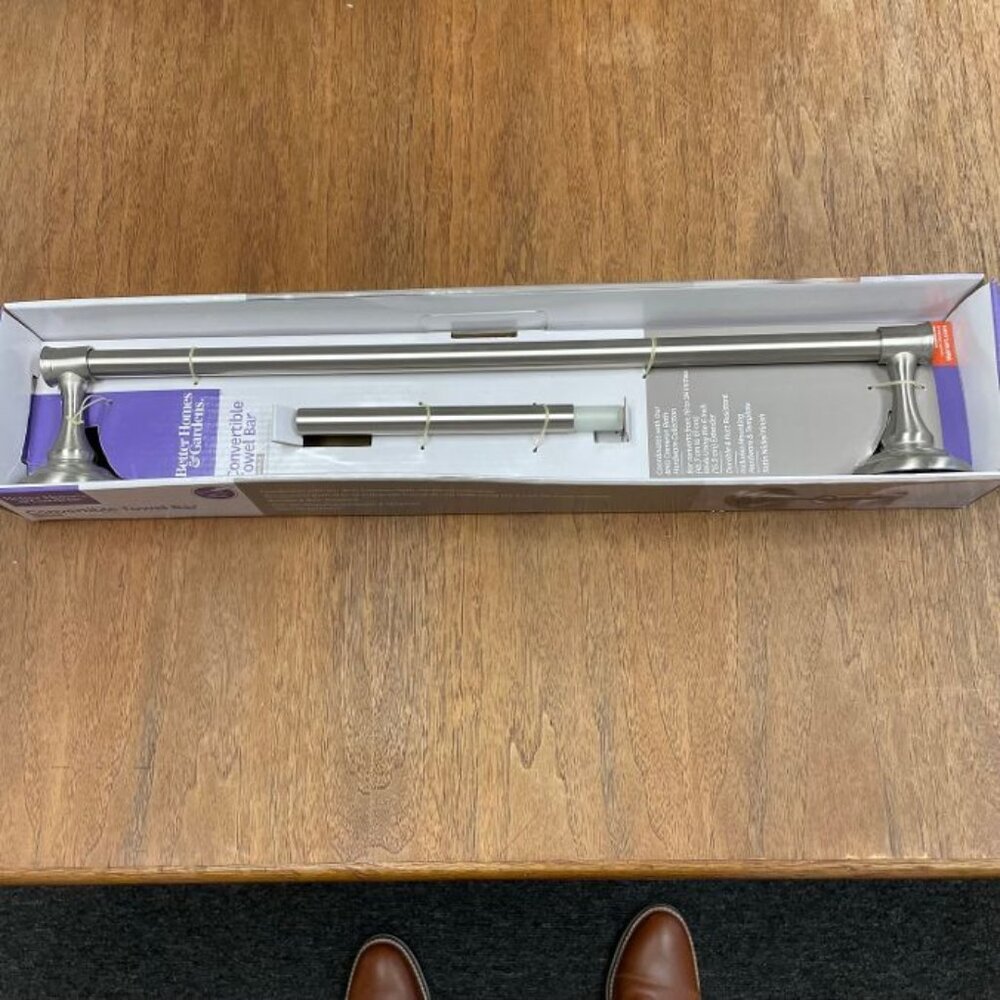 Better Homes & Gardens Convertible Towel Bar - Cameron - 18" w/6" Extension -NEW